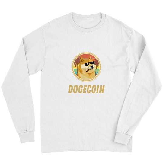 Dog Shiba Inu Dogecoin Gangsta vintages Crypto Currency Coins Shiba Inu Long Sleeves
