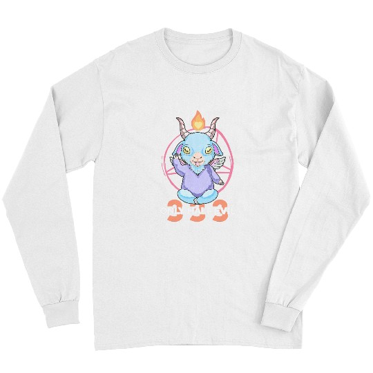 Pastel Goth 3 Baphomet Only Half Evil Kawaii Nu Goth Long Sleeves