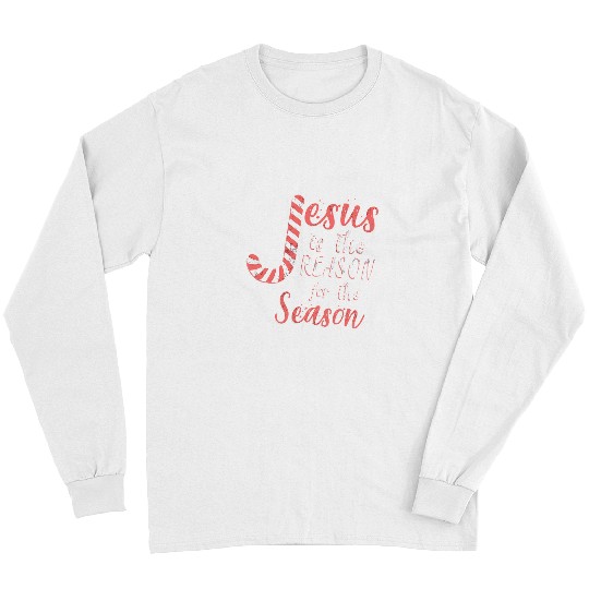 Christian Jesus Is The Reason For The Season Christmas Candy Cane Kids 251 Bibble Jesus Christ Long Sleeves