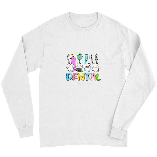 Funny Teeth Dental Squad dentists Happy Easter Day Long Sleeves