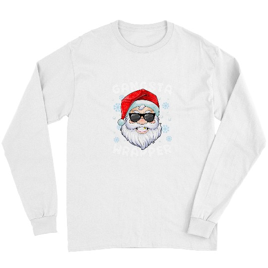 Gangsta Wrapper Santa Gangster Wrapper Funny Christmas Long Sleeves