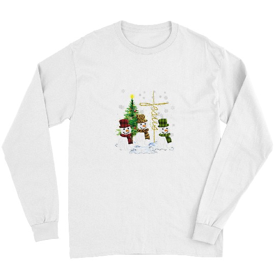 Christian Jesus Faith Hope Love Snowman Funny xmass For Christian 17 Bibble Jesus Christ Long Sleeves