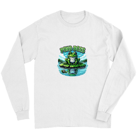 Cute Frog Lily Pad Pond Boss For Frog Lovers 1 Long Sleeves