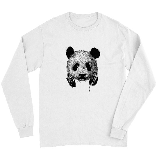 Beautiful Panda music Illustration for Kids men and women Long Sleeves