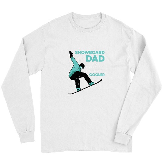 Skiing Ski Snowboard Dad Funny Cute Winter Snowboarding Gift Long Sleeves