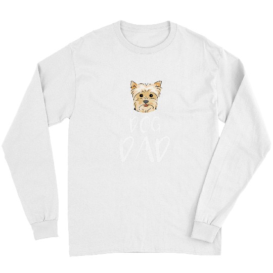 Mens Dog Dad Yorkie Fathers Day Dog Lover Long Sleeves