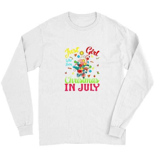 Pink Flamingo Just A Girl Who Loves Christmas In July Flamingo Summer Flamingos Long Sleeves
