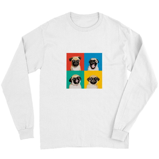 Funny French Bulldog Pop Art Colourful Frenchie Long Sleeves