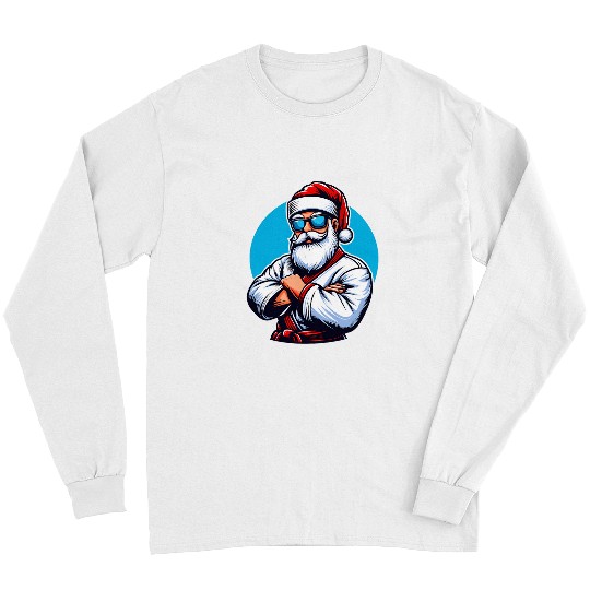 Christmas Santa Martial Arts Karate Men Boys Funny Karate Long Sleeves