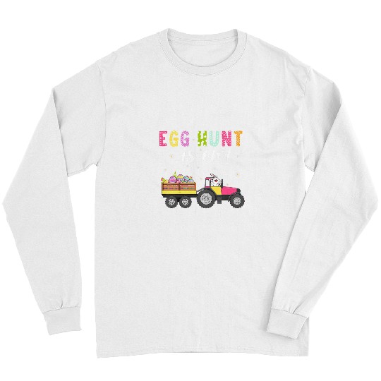 Tractor driving Kids Egg Hunt Is On Easter Day Train Tractor Toddler Boys Long Sleeves