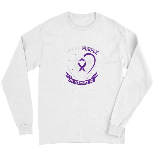 I Wear Purple In Memory Of My Father Dad Epilepsy Awareness Long Sleeves