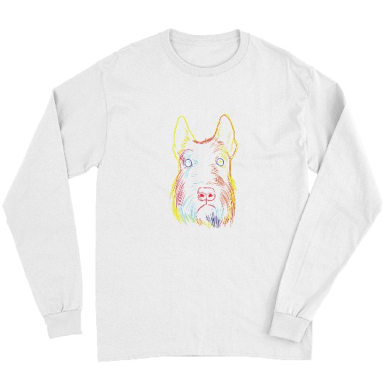 Dog Scottish Terrier Colourful Scottie Dog Scottish Terrier Long Sleeves