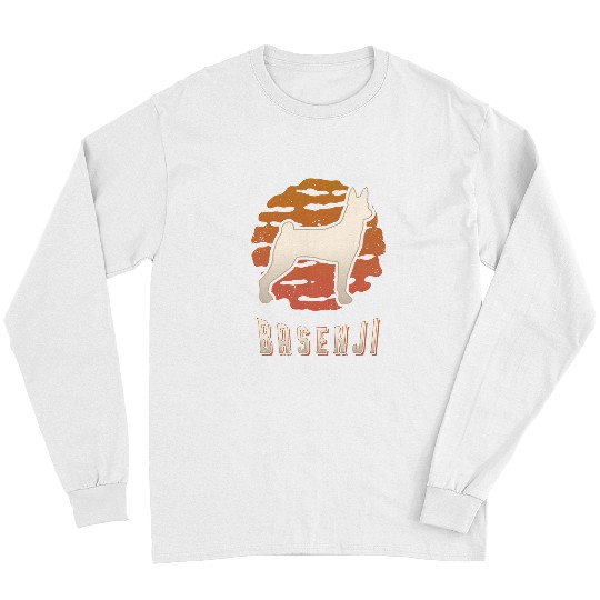 Dog Basenji vintages Retro Classic Dog Sunset Long Sleeves
