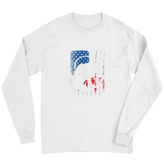 Fishing Lover American Flag Retro Fishing Rod Dad Mom Fisher Long Sleeves