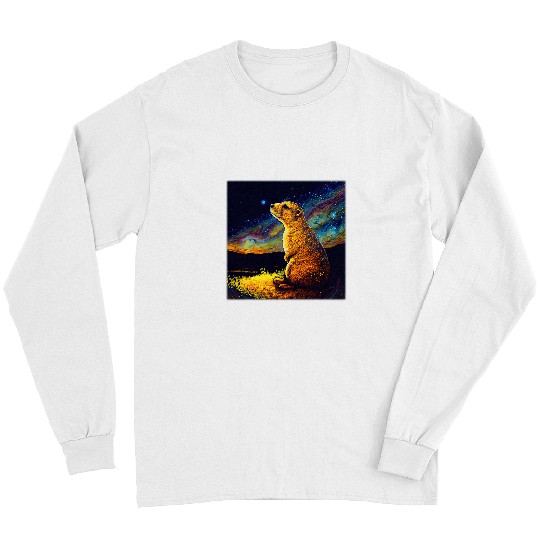 Surrealism Starry Night Prairie Dog 2 Long Sleeves