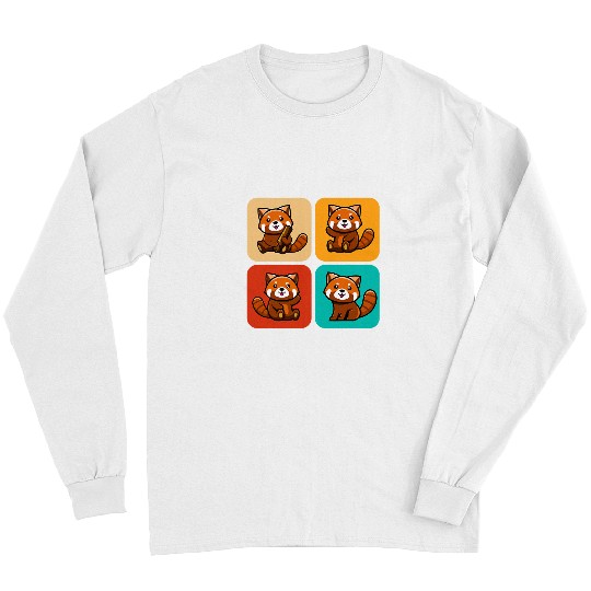 Funny Bear Little Red Pandas I Red Panda Art I Kids Red Panda Cute Bears Long Sleeves