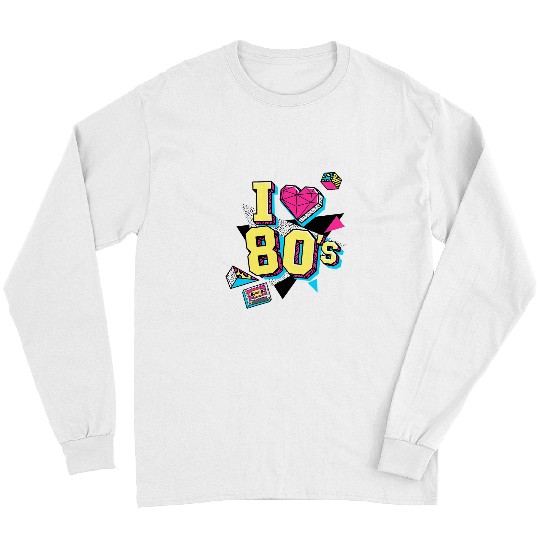 I Love 80s Retro Back To 80s Outfit Illustration Graphic Long Sleeves