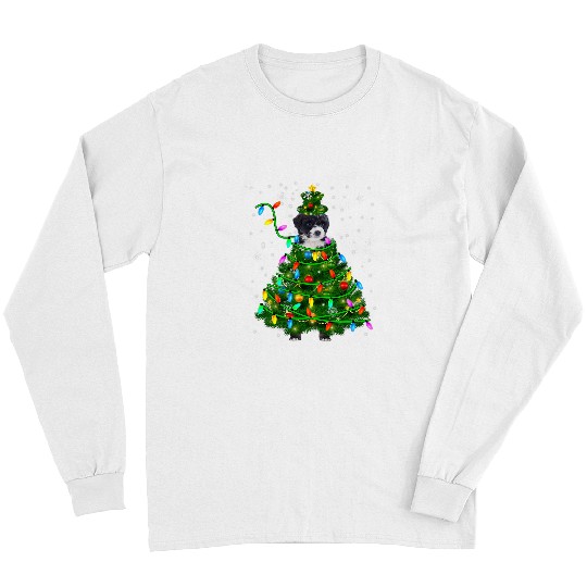 Bernedoodle Christmas Tree xmass Lights Dog Lover Long Sleeves