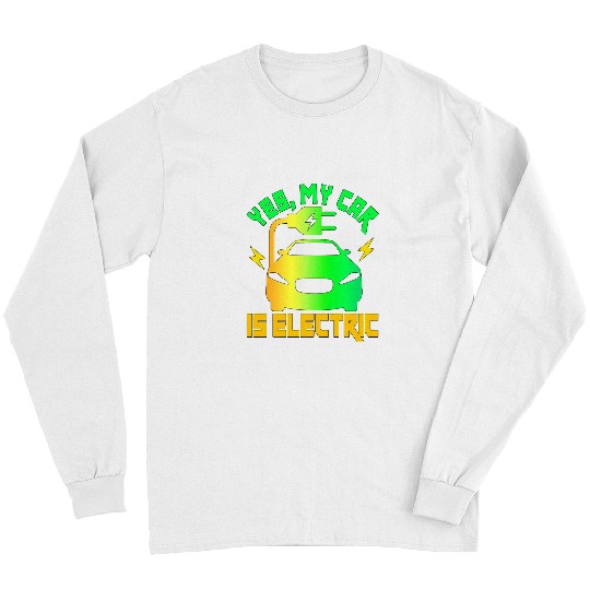 Electrical Electric Vehicle Car Lover EV Driving Earth Day Electrician Long Sleeves
