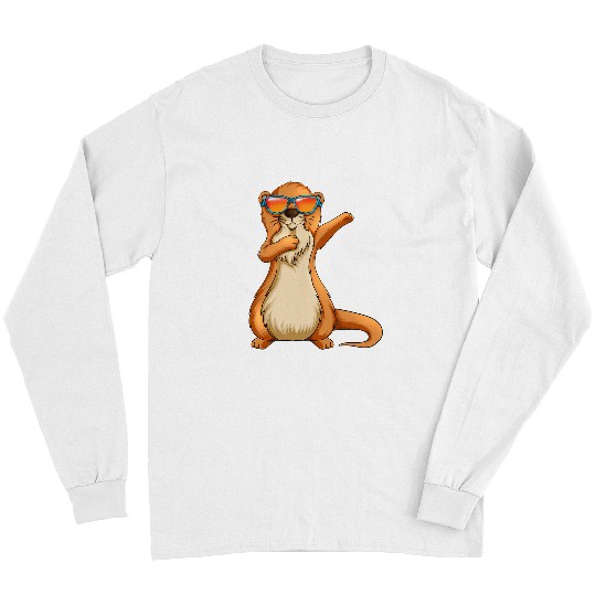 Otters Otter With Sunglasses Dabbings Kids Dance Design Long Sleeves