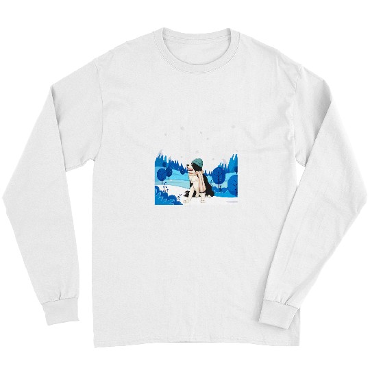 Dog Lover Winter Landscape Animal Pet Owner Border Collie Long Sleeves
