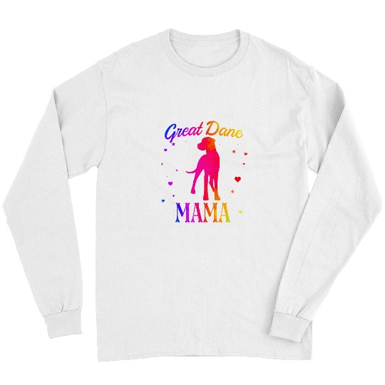 Dog Great Dane Mama vintages Colorful Cute Dog Mom Long Sleeves
