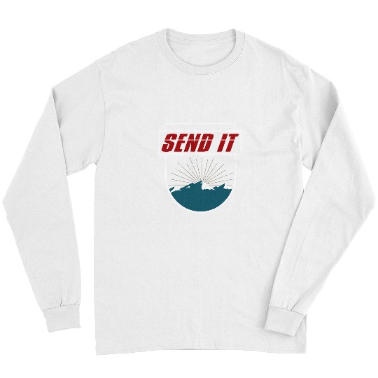 Skiing Ski Send It T Men Women Kids Skiing Snowboarding Tee Gift Long Sleeves