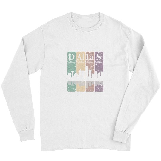 Dallas Periodic Table Elements Dallas Skyline Retro 5 Long Sleeves