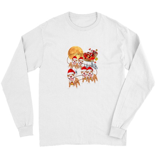 Bully Reindeer Christmas Santa Riding Dog Pajamas 259 Pitbull Dog Long Sleeves