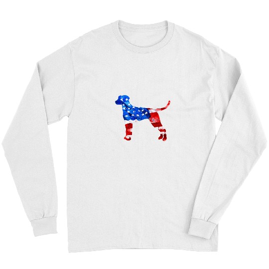 Dalmatian Tie Dye American Flag Patriotic 4th Of July Dalmatians Dog Long Sleeves
