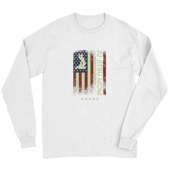 USA American Flag Jiu Jitsu Mom Long Sleeves