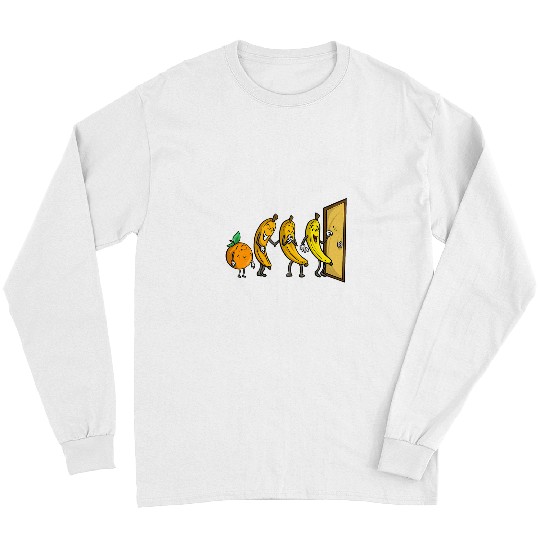 Funny Knock Knock 3 Bananas And Orange Cool Fruit Joke Gift 1 Long Sleeves