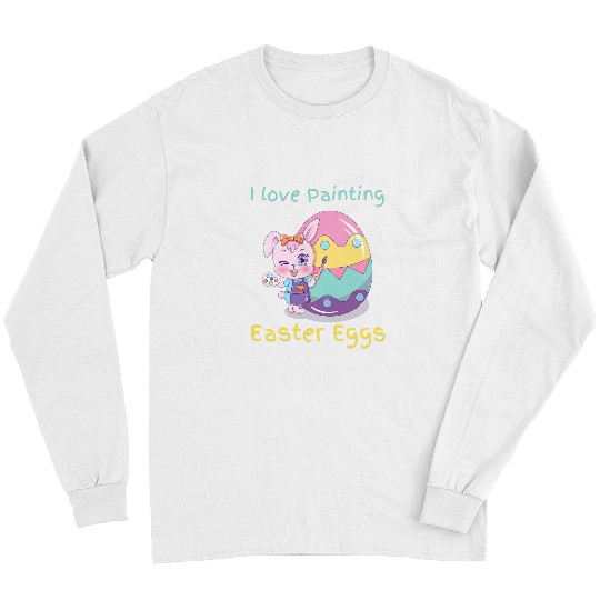 I Love Painting Easter Eggs Funny Kids Toddlers Boys Girls 1 Long Sleeves