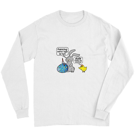 Funny Painting Easter Eggs Bunny Baby Duck For Teens Gifts Long Sleeves
