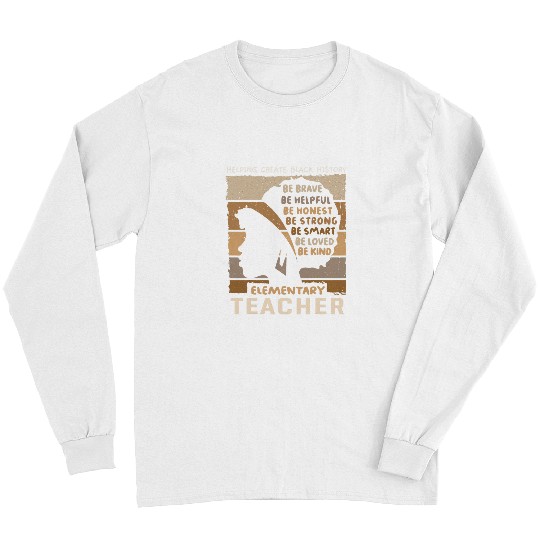 Black Elementary Teacher Womens Elementary School Educator Long Sleeves