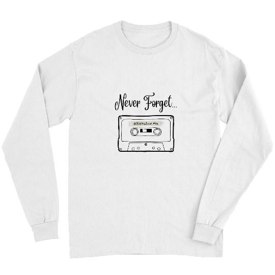 Alternative Music Mix Cassette Tape Throwback Audio Humor Long Sleeves