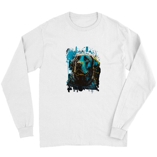 Labrador Lab Dog Lover Splash Graffiti Art Pet 2 Long Sleeves