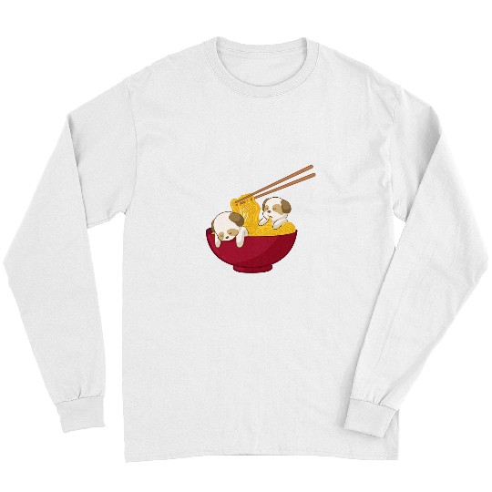 Kawaii Anime Japanese Ramen Noodles Shih Tzu Dog Shitzu Gift Long Sleeves