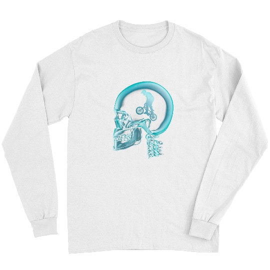 Skeletons Skulls BMX Cross Skull XRay Funny Riding Youth Clothing Skull Long Sleeves