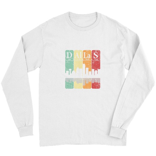 Dallas Periodic Table Elements Dallas Skyline Retro 3 Long Sleeves