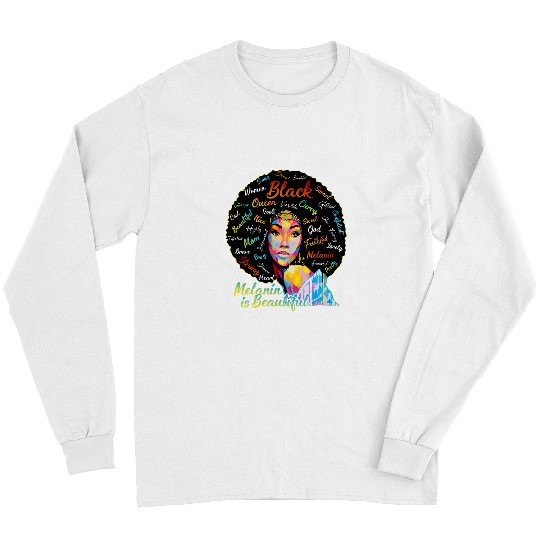 Melanin Is Beautiful BHM Black Lives Matter Afro Women Girls Long Sleeves