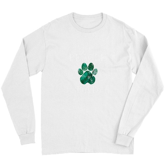 Beagle Dad Dog for Men Paw Print Dog Dad Long Sleeves