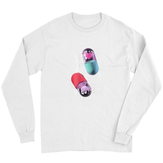 Back print Techno music Vaporwave EDM party festival Pill Long Sleeves