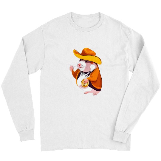 Cute Hamster Cowboy Funny and Cool Animal Lover Design Long Sleeves