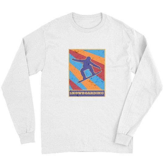 Skiing Ski Snowboarding vintages Retro Colors Skate Ski Snowboarder Long Sleeves