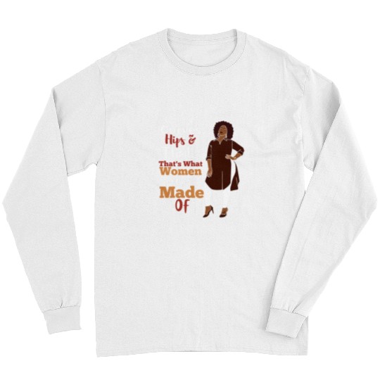 Curves Hips Thighs Black History Melanin Afro Curvy Women Long Sleeves