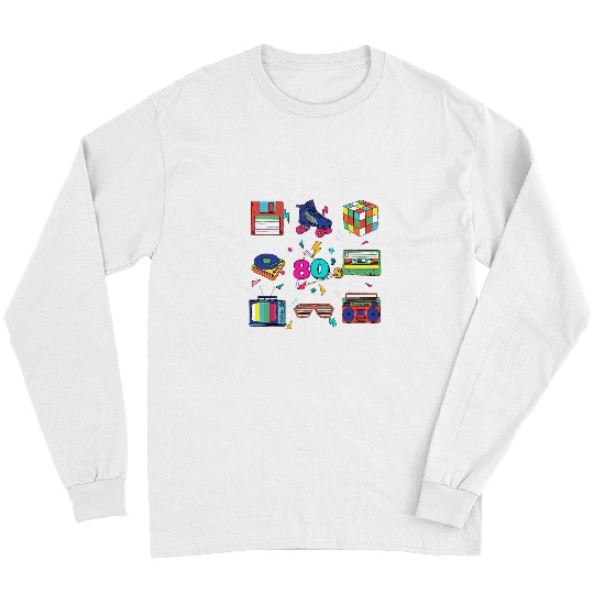 80s Retro Fashion Throwback Culture Disco Music Party Lover Long Sleeves