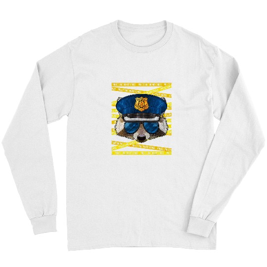 Raccoon Police Officer Policeman Funny Police Animal Long Sleeves