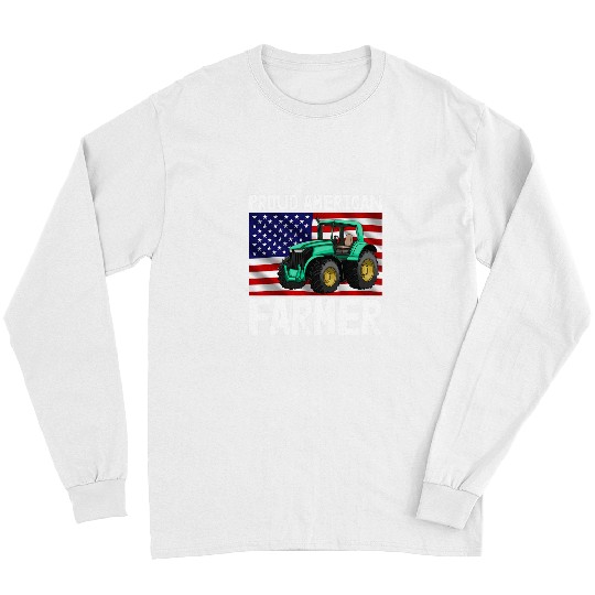 Tractor driving Proud American Farmer Tee Men Tractor Love Tee Vehicle Long Sleeves