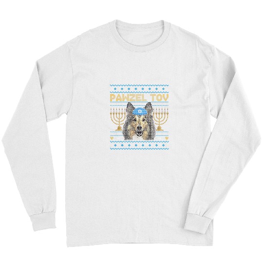 Dog Shiba Inu Pawzel Tov Jewish Shiba Inu Dog Funny Hanukkah Long Sleeves
